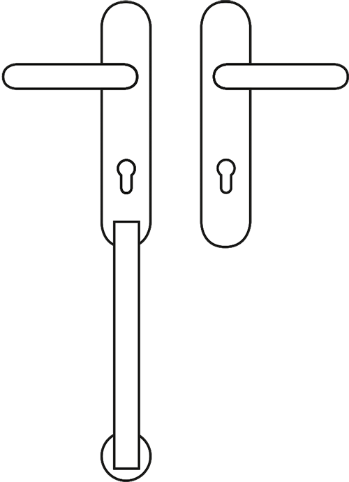 Klamka Ibis Linea Cali z uchwytem drzwiowym 691E2
